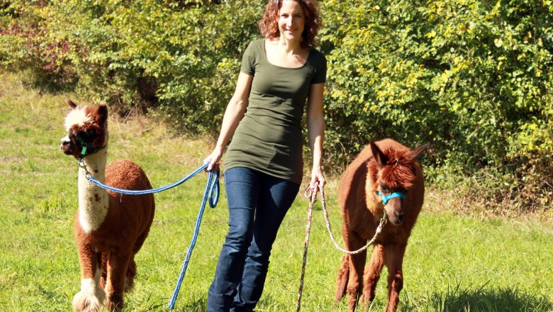 Lama Lady mit 2 Alpakas, © Astrid Herler